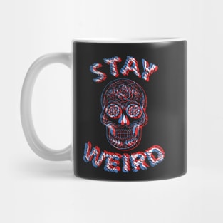 Stay Weird Sugar Skull Optical Illusion Mug